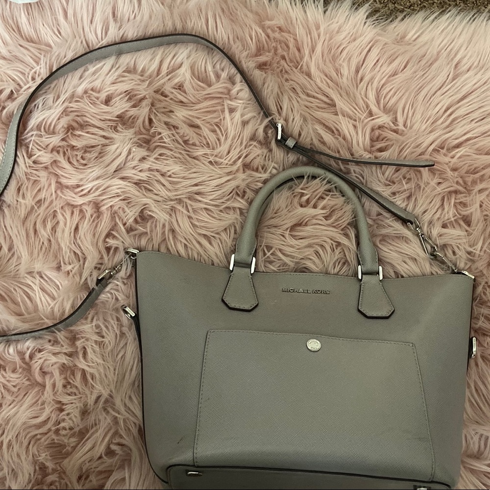 Gray Michael Kors purse